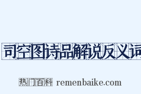 司空图诗品解说反义词是什么意思的图片